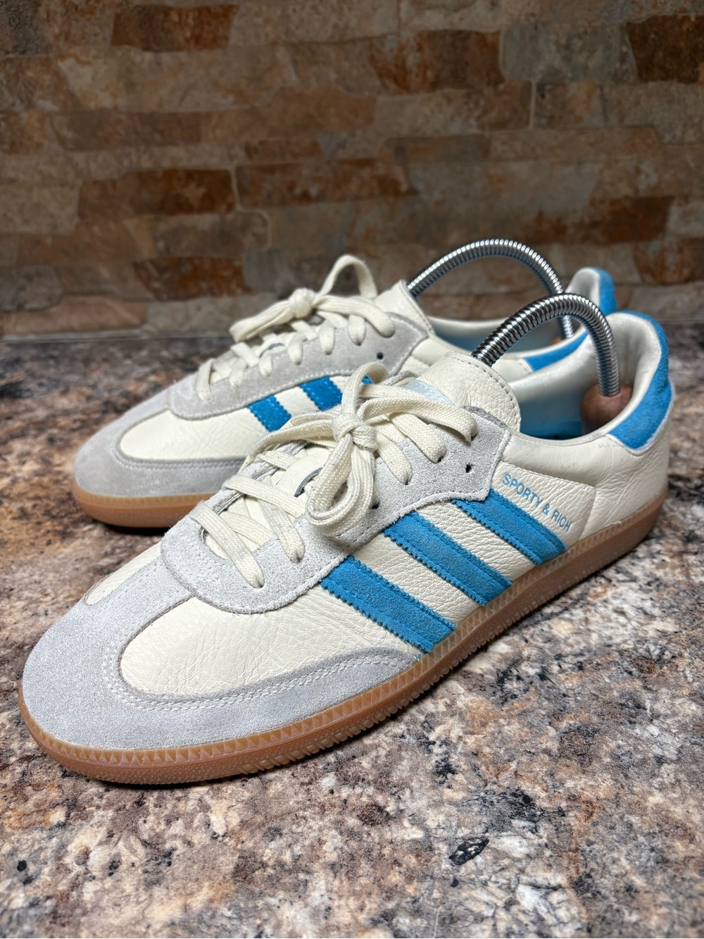 Adidas x Sporty & Rich Samba OG Blue Rush Cream IE7096 Size 9.5
